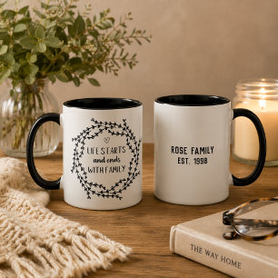 Farmhouse-Leben beginnt und endet mit der Familie Tasse