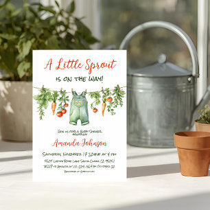 Farmhouse Little Sprout Wäscheleine Babyparty Einladung