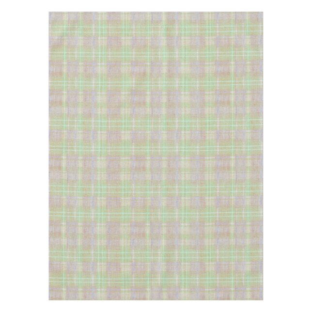 Farmhouse Neutral Sage Plaid Tischdecke (Vorderseite)