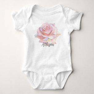 Farmhouse Pink Rose Signature Baby Strampler