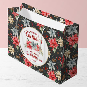 Farmhouse Poinsettia Rustic Merry Christmas Große Geschenktüte