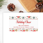 Farmhouse Poinsettia White Rustic Holiday Cheer Adressaufkleber<br><div class="desc">From the Farmhouse Poinsettia Christmas & Holiday Collection: Farmhouse Poinsettia White Rustic Holiday Cheer Address Label, with Beautiful Typography Font "Holiday Cheer" Holiday Greeting, and Personalized Family Name and address. Easily customize text for this pretty Christmas label Template. In 4 different colorway options, this option features a white background color,...</div>