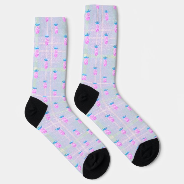Farmhouse-Rosa-Ananas Socken (Rechts)