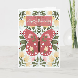 Farmhouse Schmetterling Geburtstag Karte