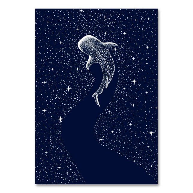 Farmhouse Shark Art Flower Shark Vintage Tischnummer (Vorderseite)