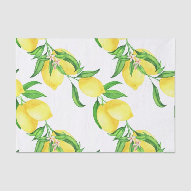 Farmhouse Style Lemon auf einem Weinpapier Seidenpapier (Vorderseite)
