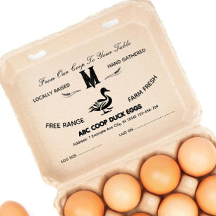 Farmhouse Style Monogram DucK Eierkarton Briefmark Gummistempel