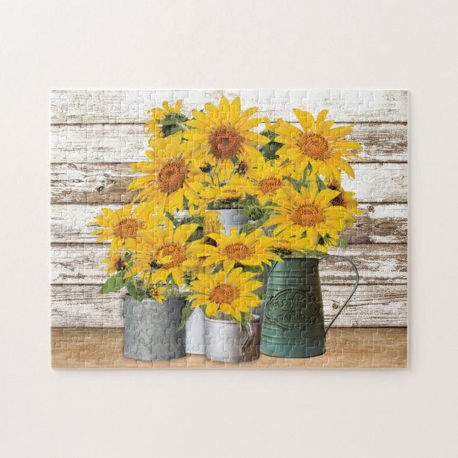 Farmhouse Sunflowers Jigsaw Puzzle (Horizontal)