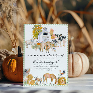 Farmhouse Tiere Farm Thema Geburtstagsparty Einladung