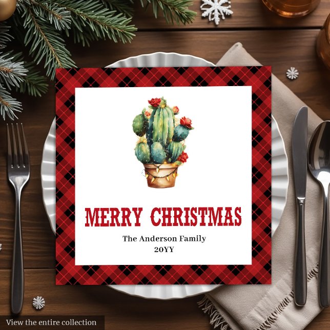 Farmhouse Western Plaid Holiday Paper Napkins Serviette (Farmhouse Western Plaid Holiday Paper Napkins)
