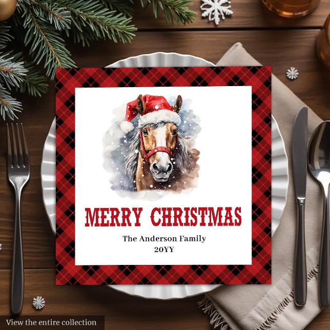 Farmhouse Western Tartan Christmas Napkins Serviette (Farmhouse Western Tartan Christmas Napkins)