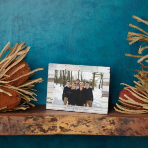 Farmhouse Wood Nom personnalisé Plaque photo