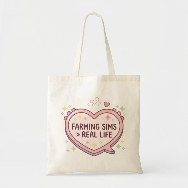 Farming Sims größer als echte Leinwand-Tasche  Tragetasche (Vorne)