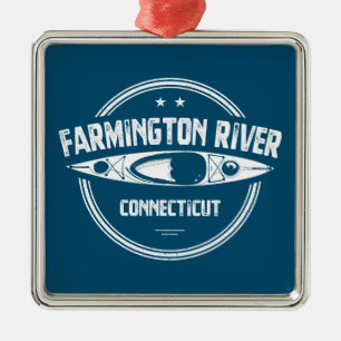 Farmington River Connecticut Kayaking Ornament Aus Metall