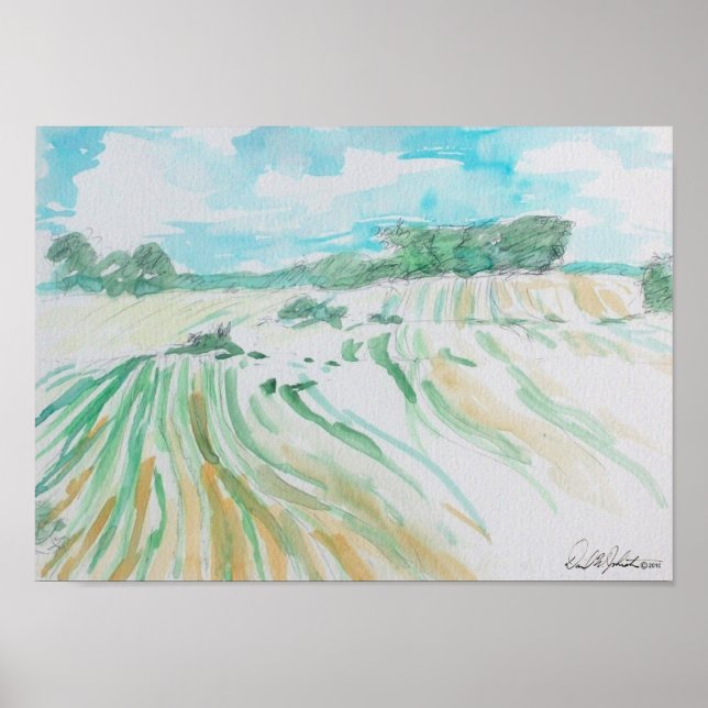 Farmland Watercolor Poster (Vorne)