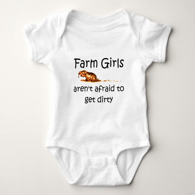 Farmmädchen haben keine Angst vor schmutzigen T -  Baby Strampler (Vorderseite)