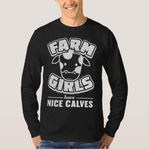 Farmmädchen haben schöne Kälber Rind Kuh T-Shirt