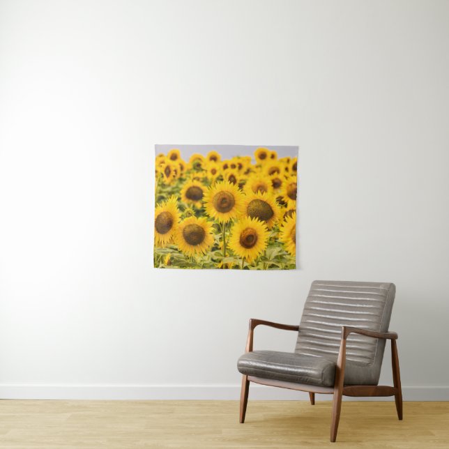 Farms | A Sunflower Field Wandteppich (Beispiel (Horizontal))
