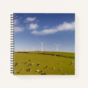 Farms Cows Near Windmill Farm Notizbuch