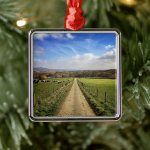 Farms English Countryside Dirt Road Ornament Aus Metall