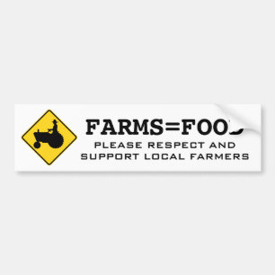 Farms=Food Respekt-und StützBauern Autoaufkleber