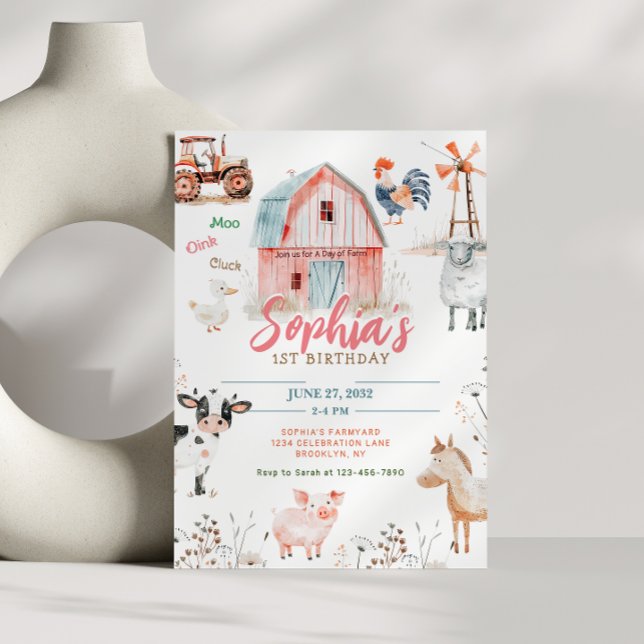 Farmtastic Barnyard Animals Kindergeburtstag Einladung (Von Creator hochgeladen)