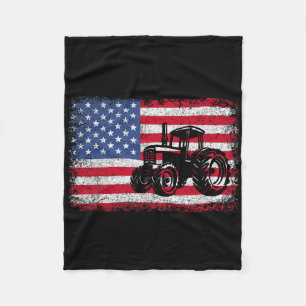 Farmtraktoren USA-Flagge Patriotisches Landwirtsch Fleecedecke