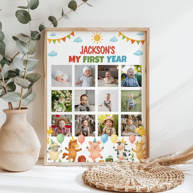 Farmyard Animals First Year Photo Milestone Poster (Von Creator hochgeladen)