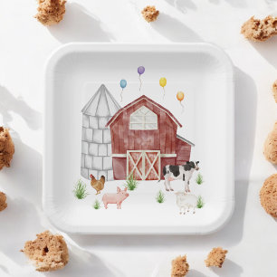 Farmyard Barnyard Farmtiere Geburtstagsparty Pappteller