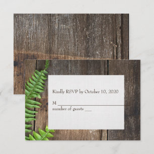 Farn auf Holz RSVP Einladung