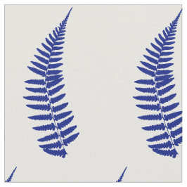 Farn-Blatt-Blau auf weißem Hintergrund-Gewebe Stoff