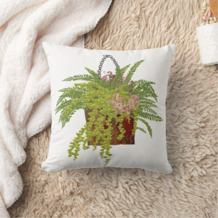 Farn Efeu Hängepflanze Botanische Illustrationskun Kissen