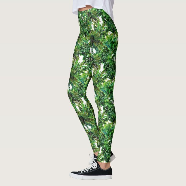 Farn-Farn-Farn-Wald-Fallmuster Leggings (Links)