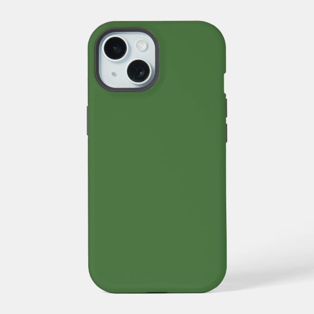Farn Grün Einfarbig iPhone 15 Hülle (Rückseite)