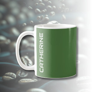 Farn Grün einfarbig personalisiert  Kaffeetasse