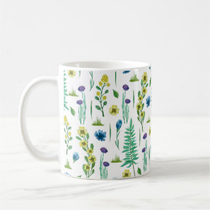 Farnblumen Nahtloses Naturmuster Kaffeetasse