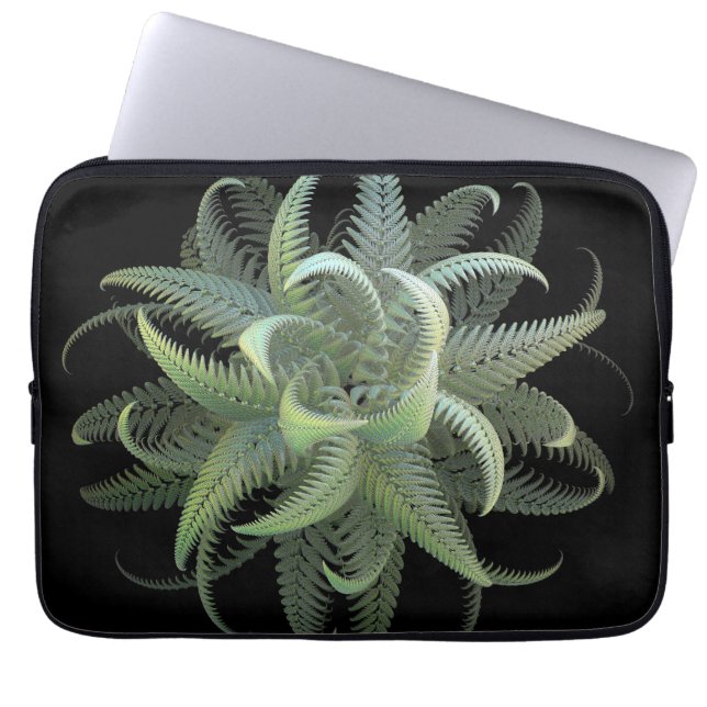 Farnblüten-Fraktal Laptopschutzhülle (Vorderseite)