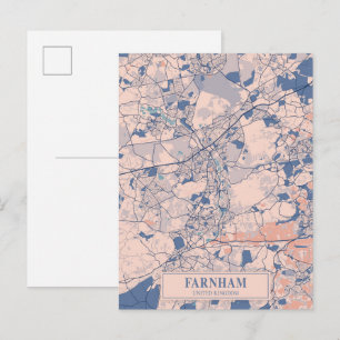 Farnham Vereinigtes Königreich Breezy Stadtplan Re Postkarte