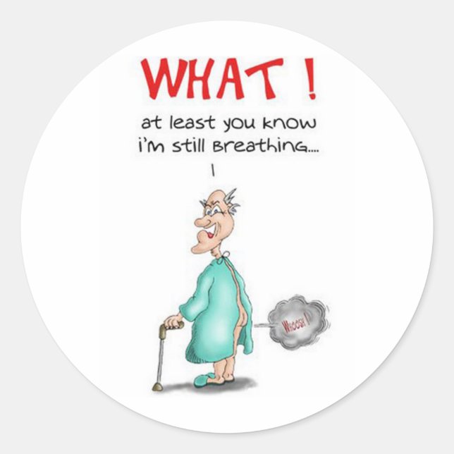 Farning Old Man Runder Aufkleber (Vorderseite)