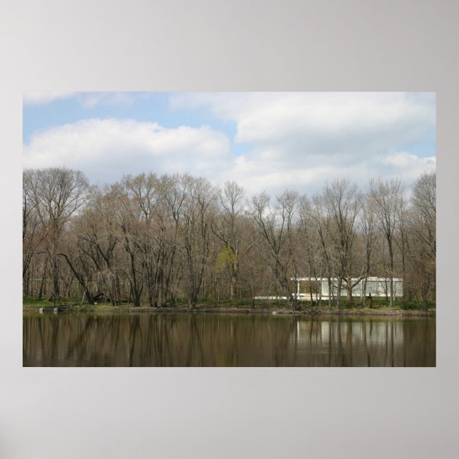 Farnsworth House, River Reflection Poster (Vorne)