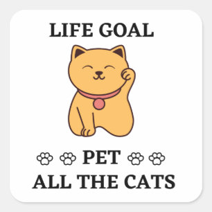 FARNY CAT LOVER PET ALLE KATZEN QUADRATISCHER AUFKLEBER