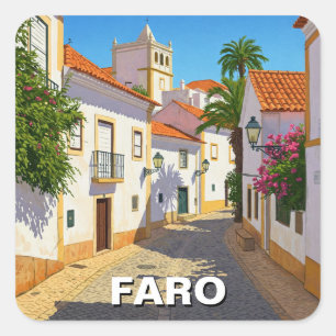 Faro Algarve Quadratischer Aufkleber