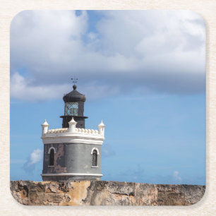 Faro Leuchtturm Rechteckiger Pappuntersetzer