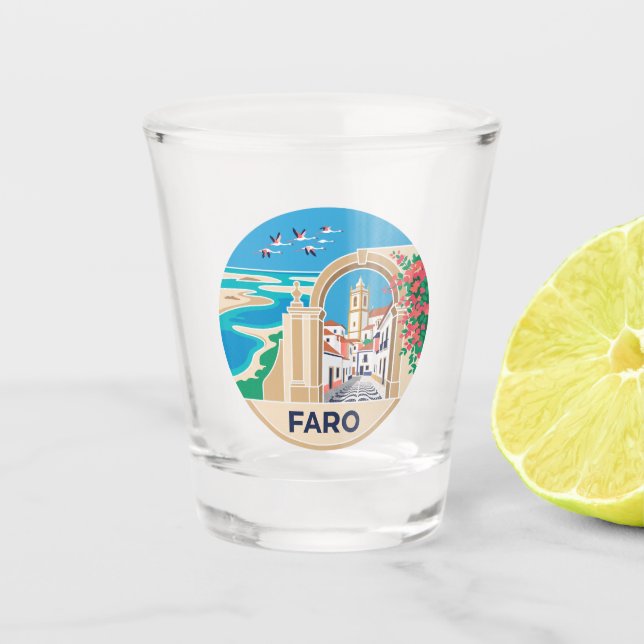 Faro Portugal Schnapsglas (Vorderseite)