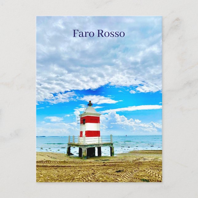 Faro Rosso Red Lighthouse Italy Postcard Postkarte (Vorderseite)
