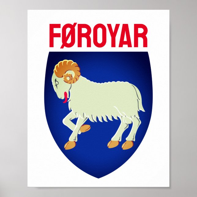 Faroe Islands coat of arms (DENMARK) Poster (Vorne)