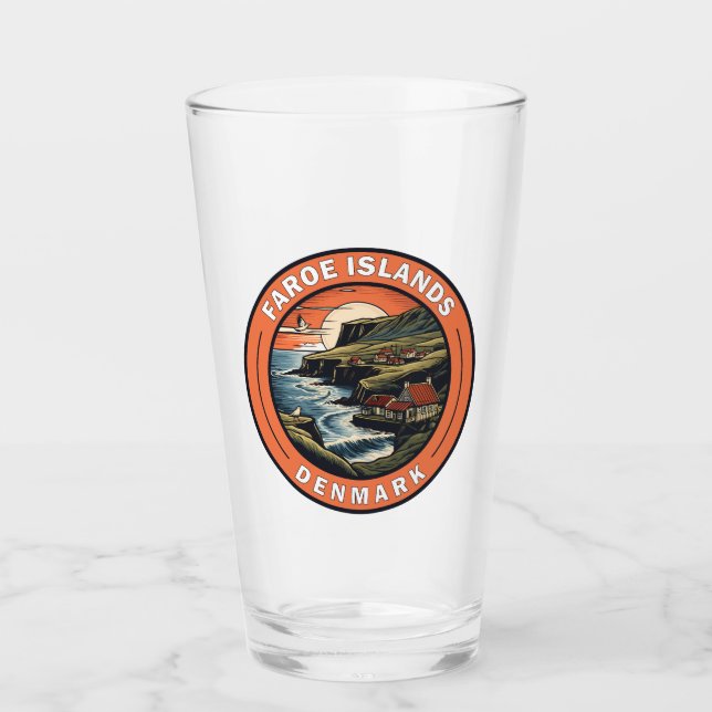 Färöer Dänemark Reisen Kunst Abzeichen Glas (Vorderseite)