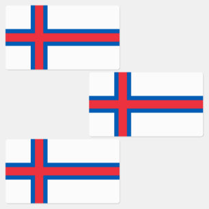 Färöer-Flagge Etiketten
