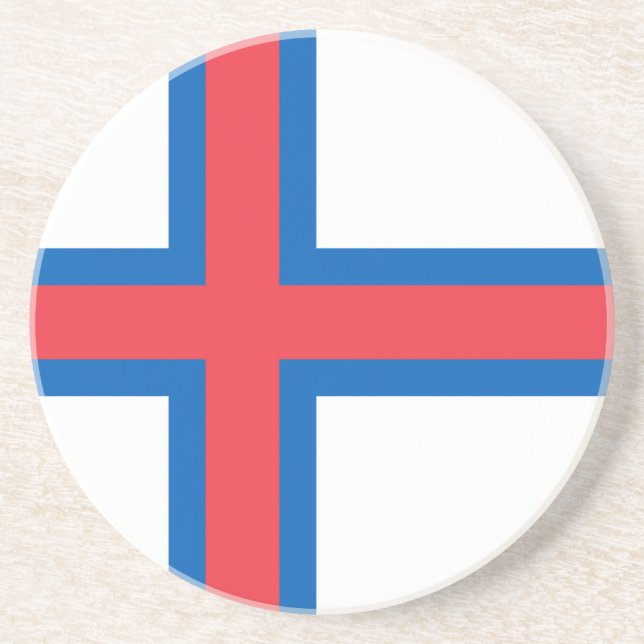 Färöer-Flagge Getränkeuntersetzer (Vorne)