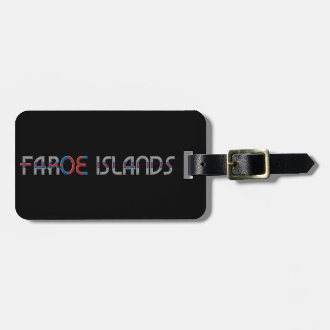 Färöer Flaggenfarben Typografie Gepäckanhänger (Vorderseite horizontal)